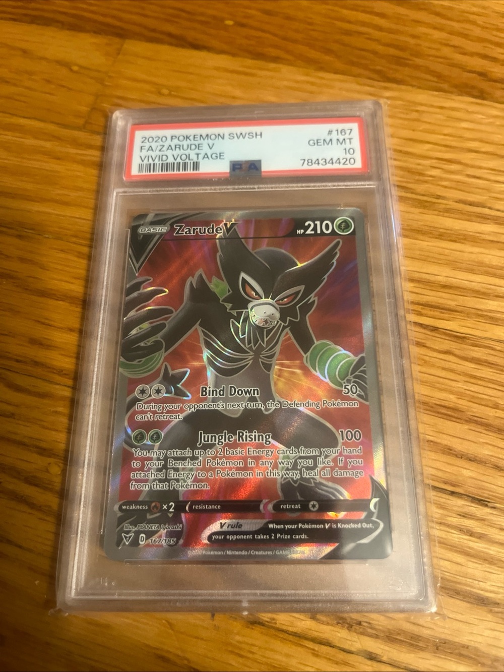 Pokemon TCG Zarude Vivid Voltage Full Art V PSA Gem Mint 10